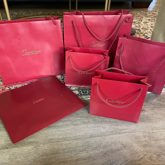 Authentic CARTIER Shopping Bag Small Medium Large Lot of 6 Bags - Picture 4 of 4